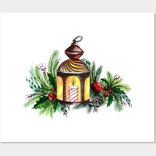 Candle Christmas Light Lantern Posters and Art